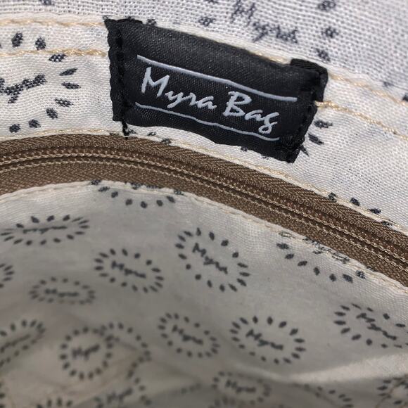 NWT Myra Bag Puerile Upcycled Canvas & Cowhide Leather Tote S-1454 - Picture 7 of 7